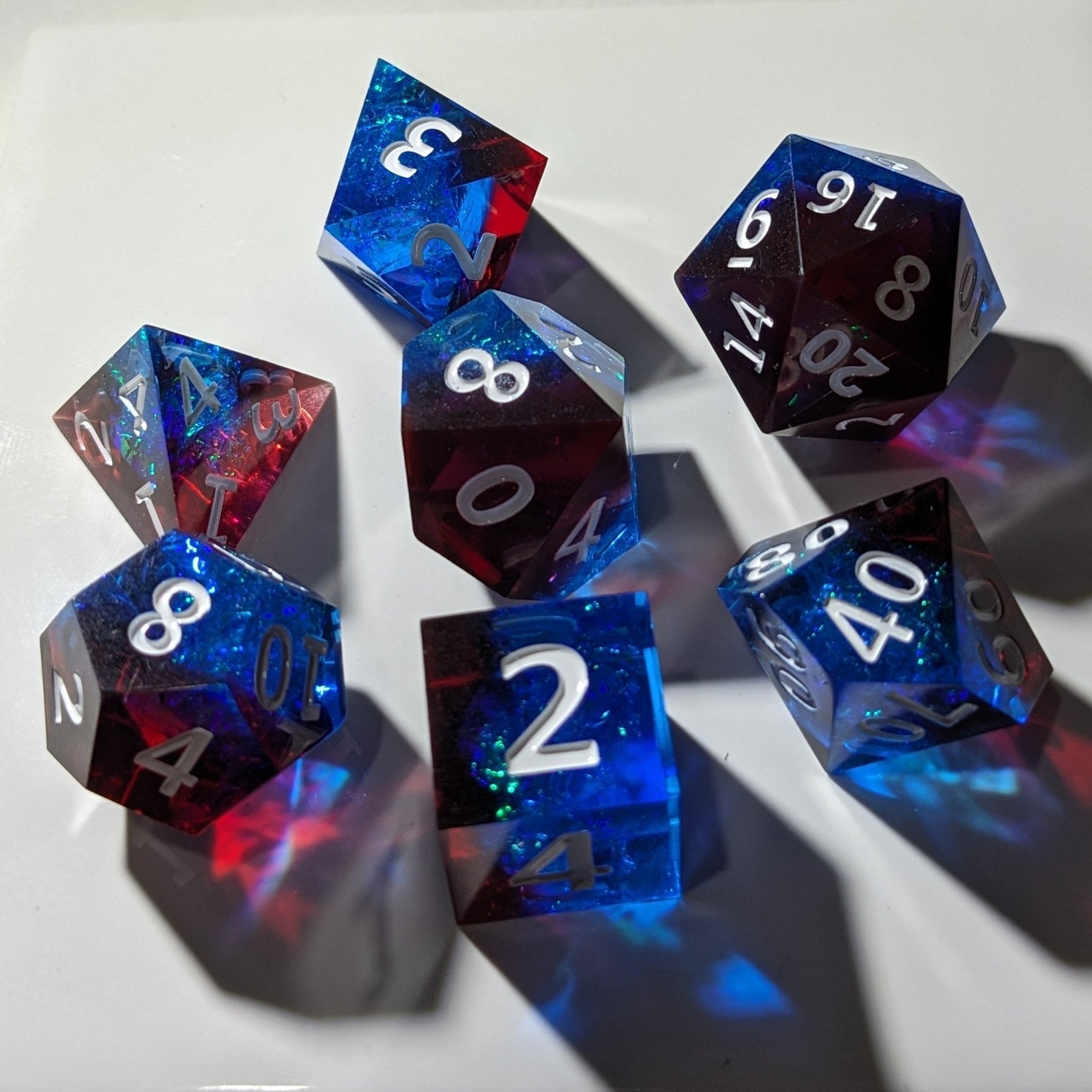 Frostfire Mystic - 7 Piece Luxury D&D Dice Set