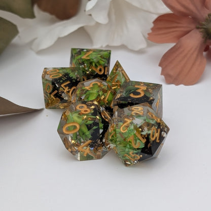 Spectral Moss 7-Piece Polyhedral Dice Set