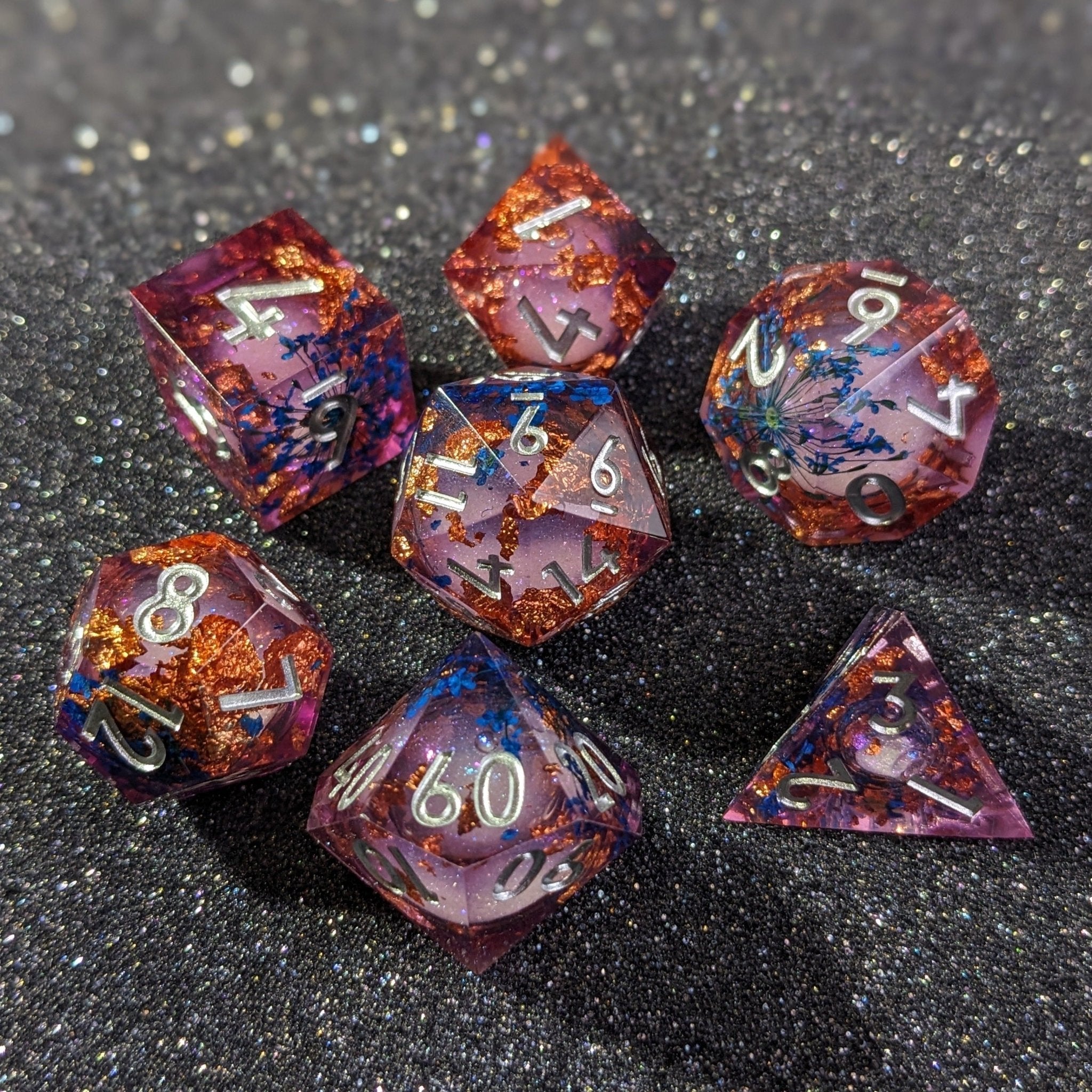 Mystic Mirage 7-Piece Luxury Liquid Core Dice Set