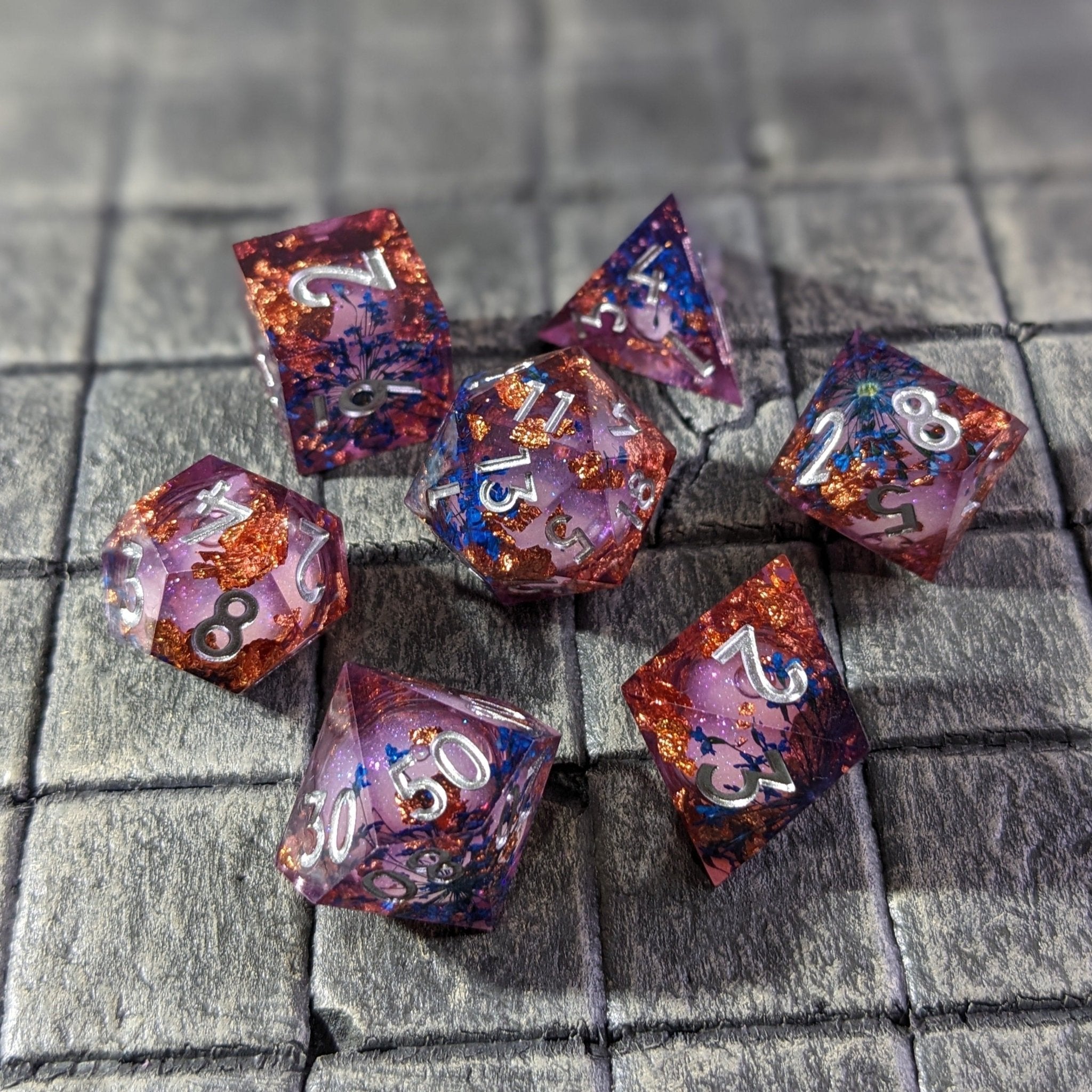 Mystic Mirage 7-Piece Luxury Liquid Core Dice Set