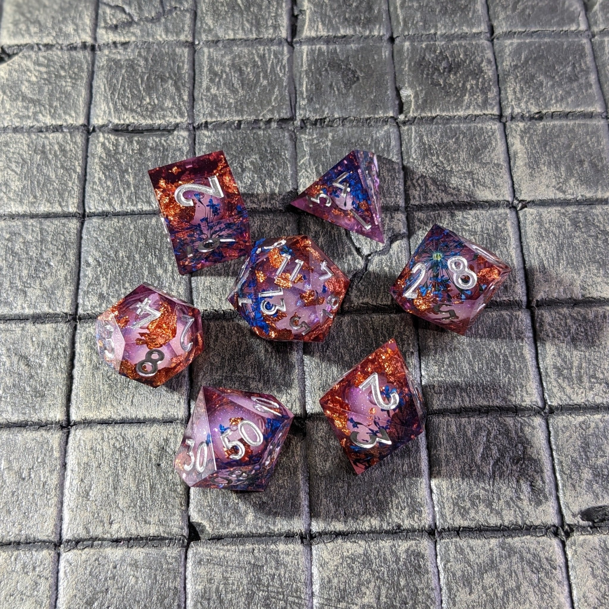 Mystic Mirage 7-Piece Luxury Liquid Core Dice Set
