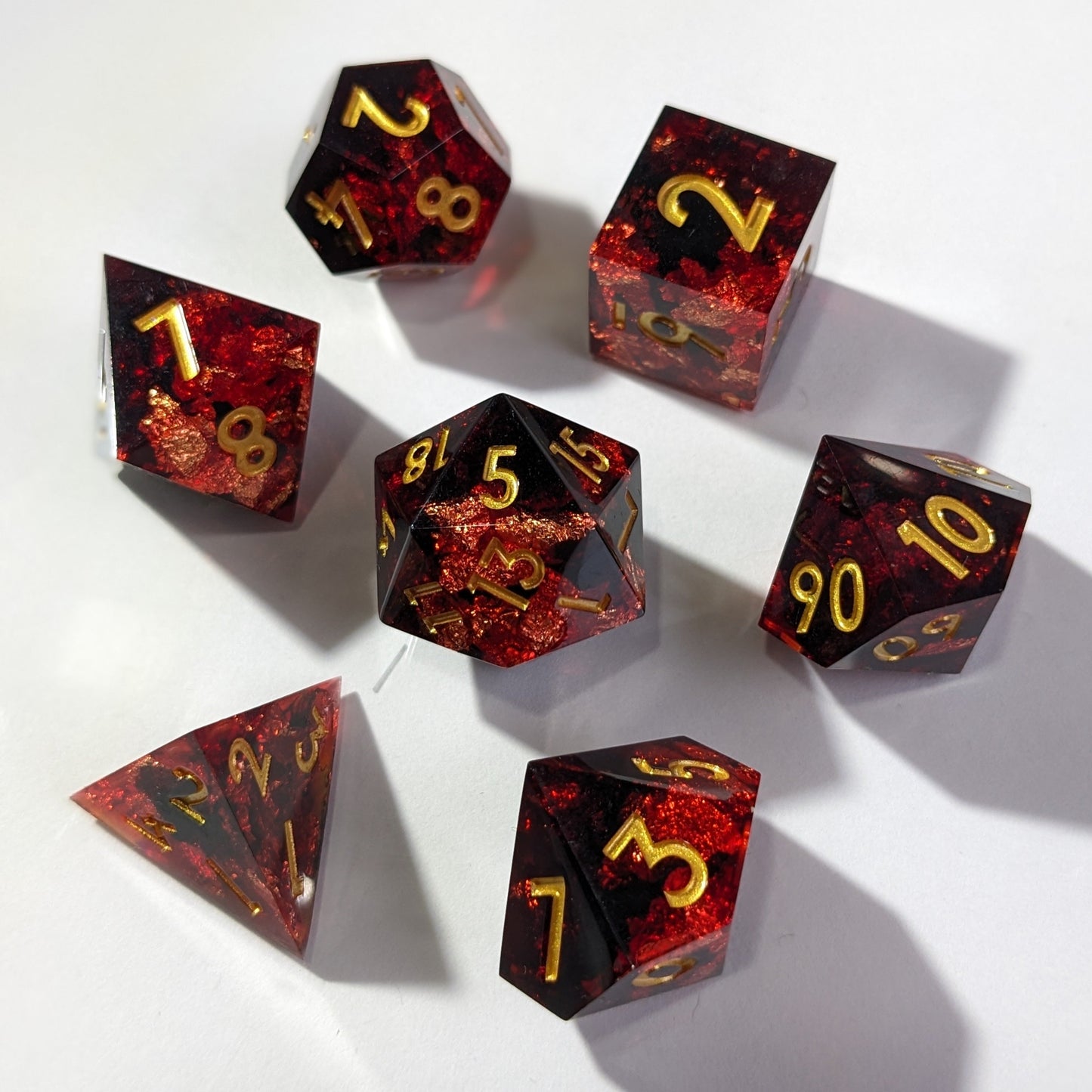 Crimson Veil - 7 Piece Luxury D&D Dice Set