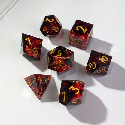 Crimson Veil - 7 Piece Luxury D&D Dice Set