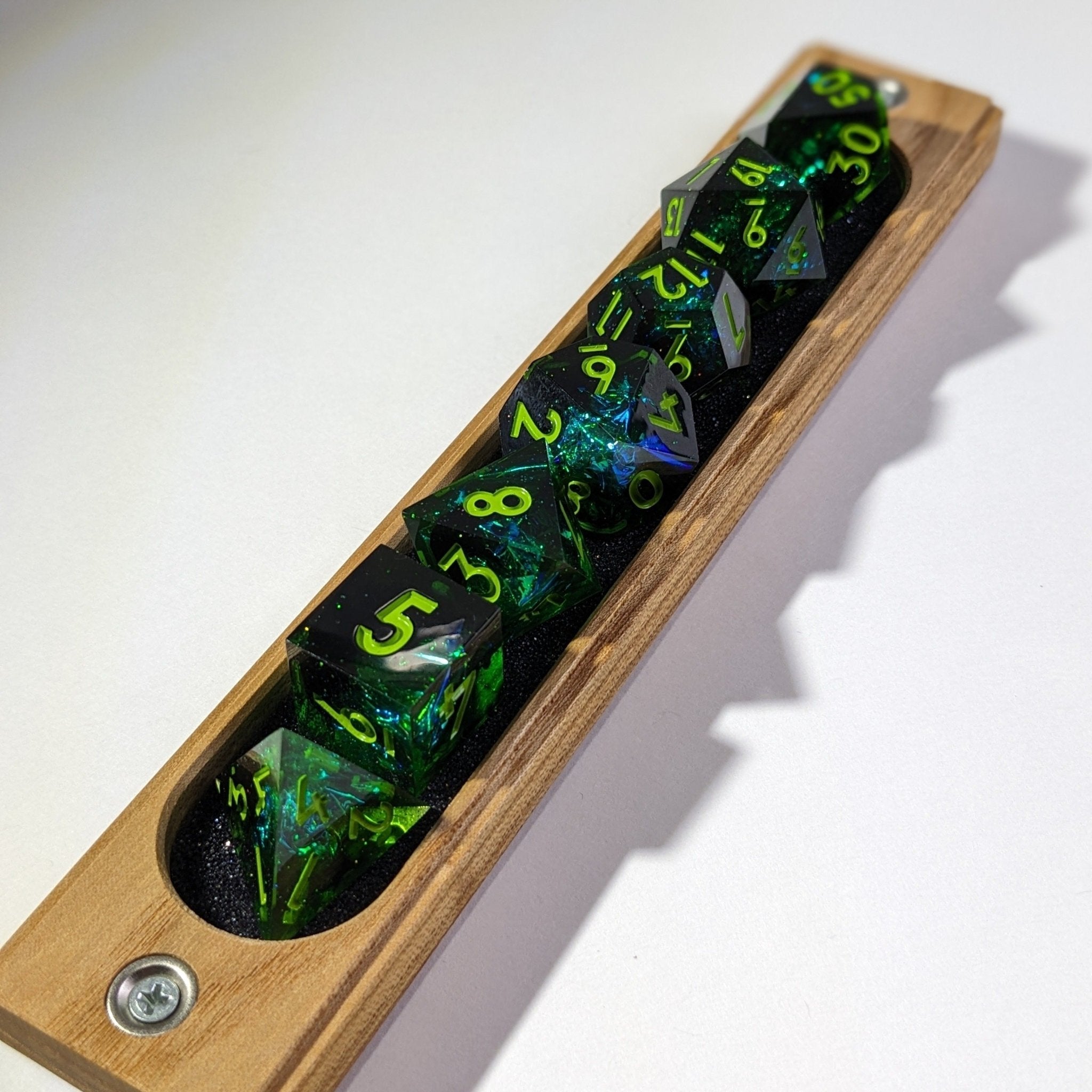 Obsidian Nebulosity - 7 Piece Luxury D&D Dice Set