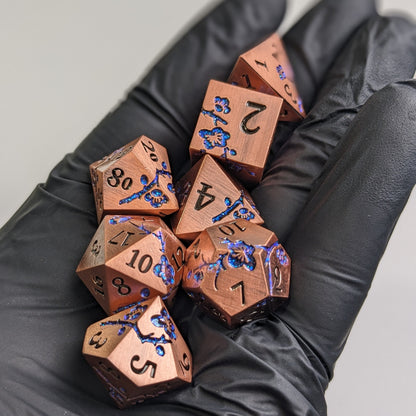 Moonlit Eldertarn - 7 Piece Luxury Metal D&D Dice Set