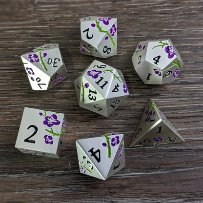 Moonlit Orchid - 7 Piece Luxury Metal D&D Dice Set