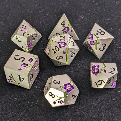 Moonlit Orchid - 7 Piece Luxury Metal D&D Dice Set