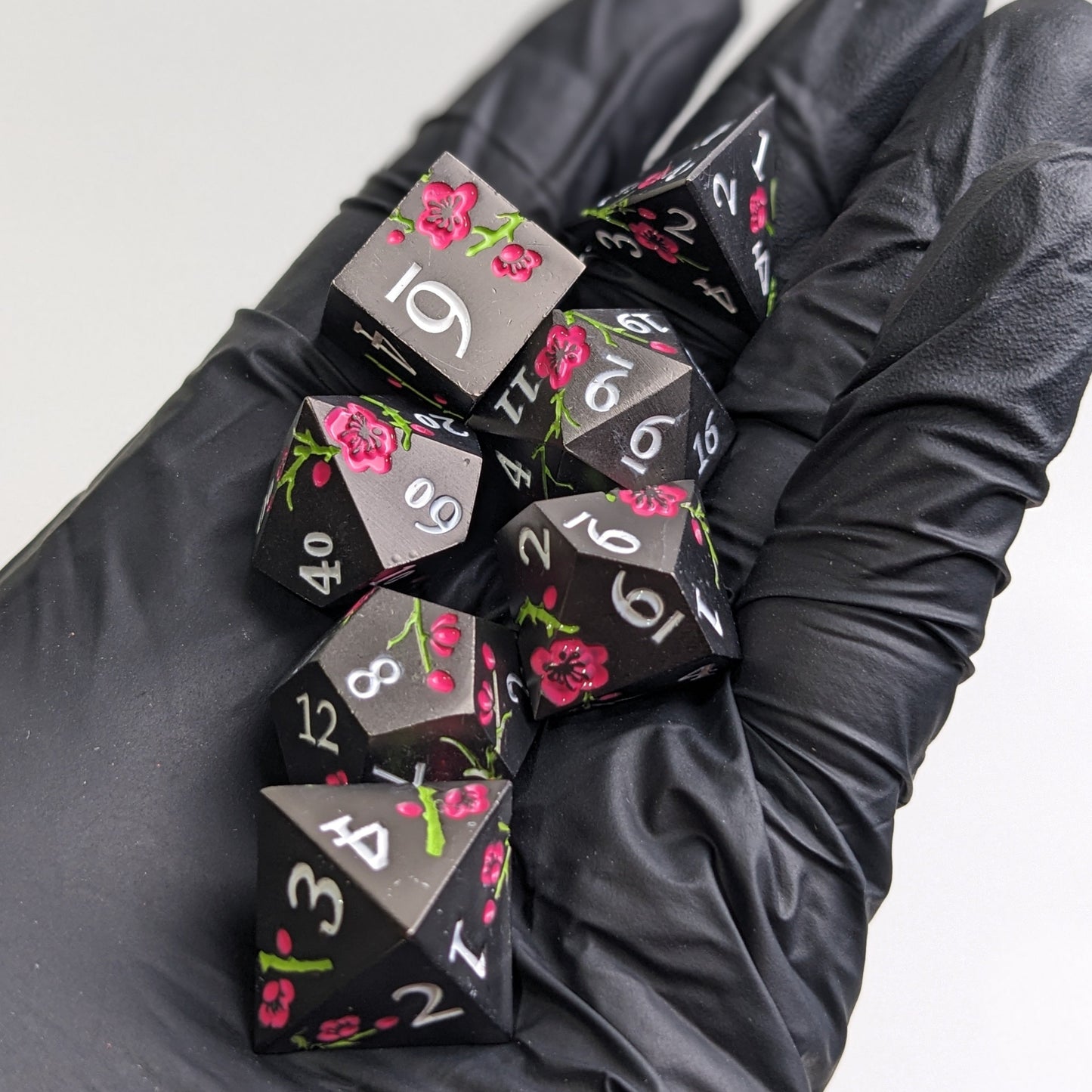 Midnight Meadow - 7 Piece Luxury Metal D&D Dice Set