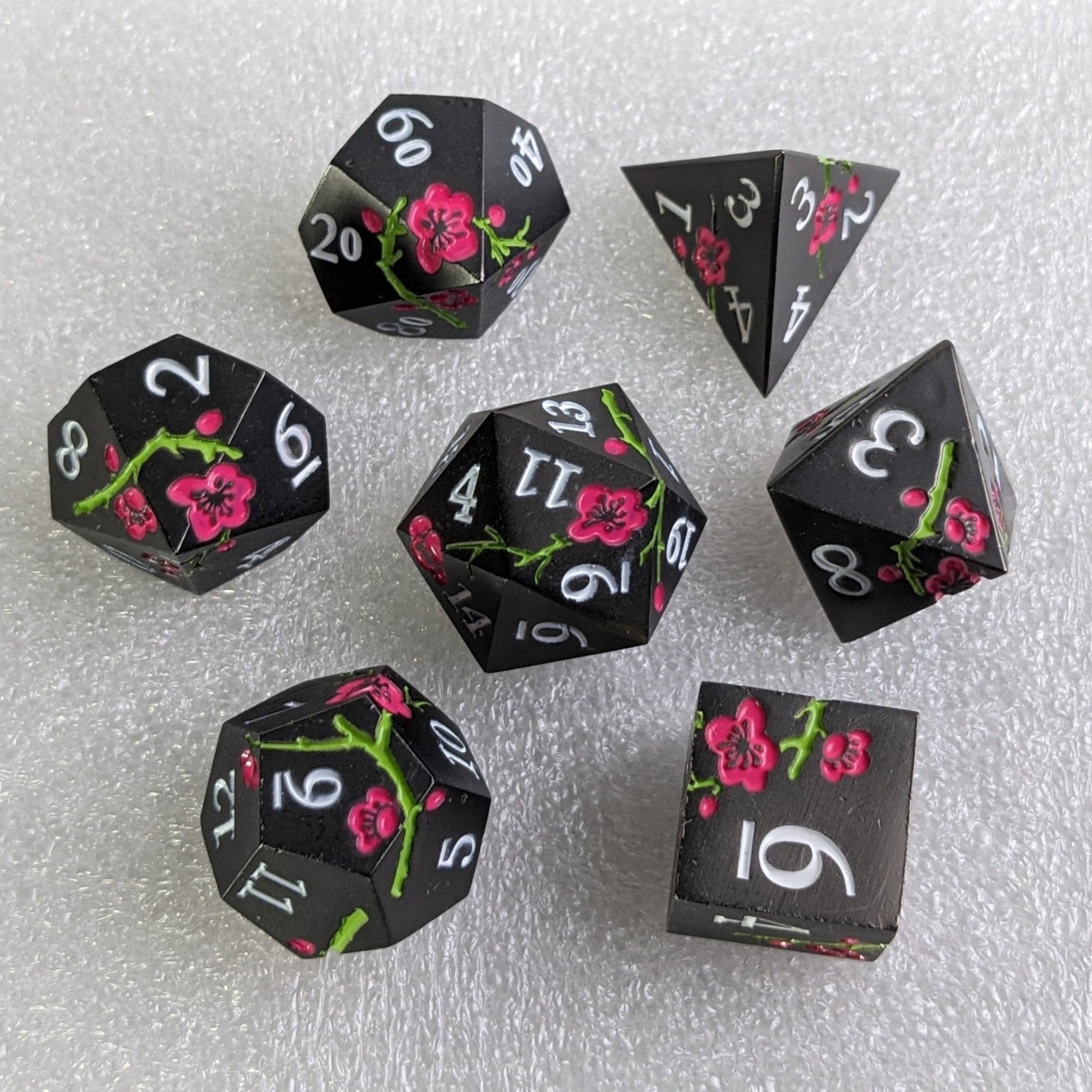 Midnight Meadow - 7 Piece Luxury Metal D&D Dice Set