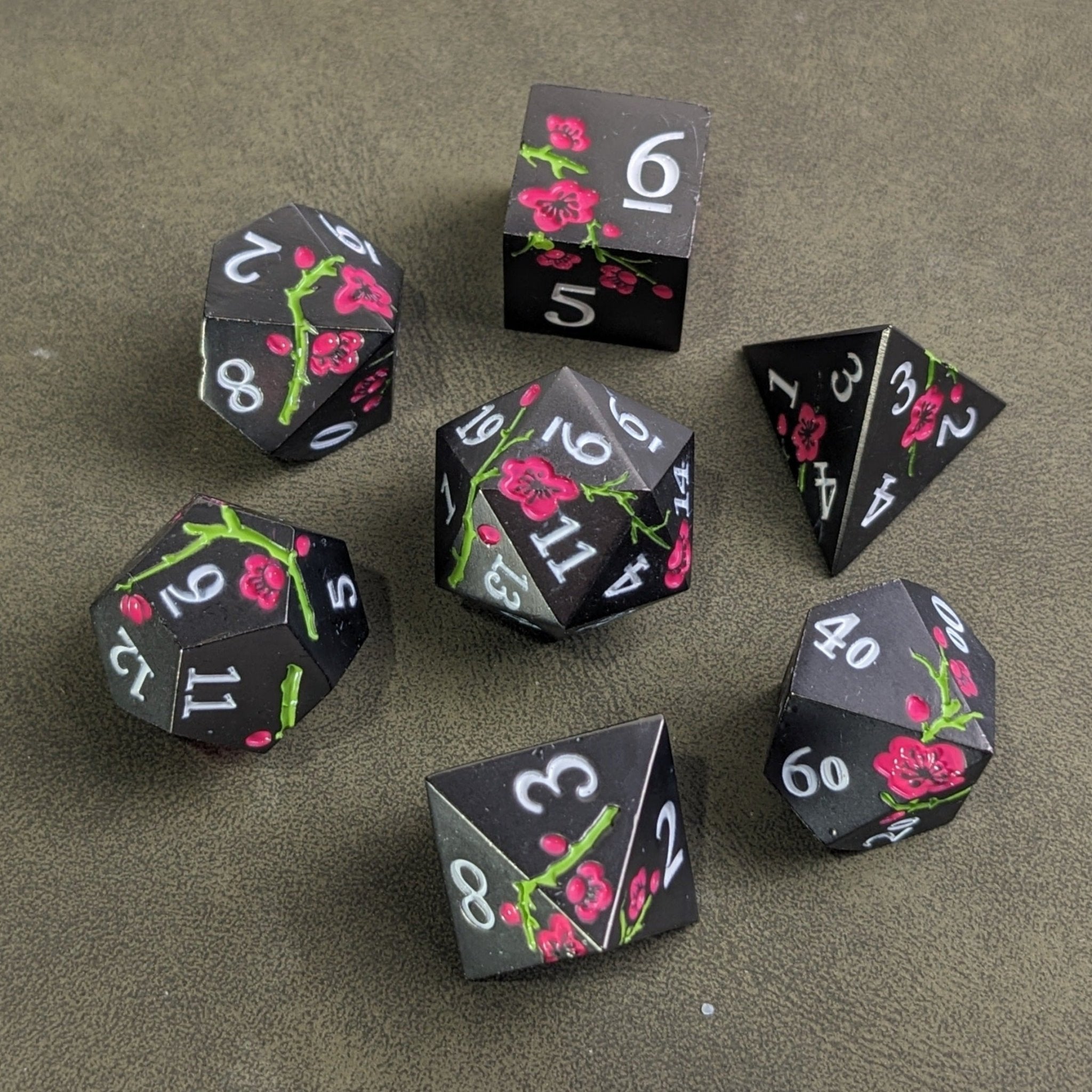 Midnight Meadow - 7 Piece Luxury Metal D&D Dice Set