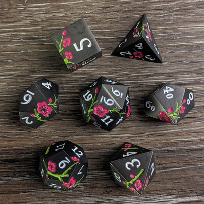 Midnight Meadow - 7 Piece Luxury Metal D&D Dice Set