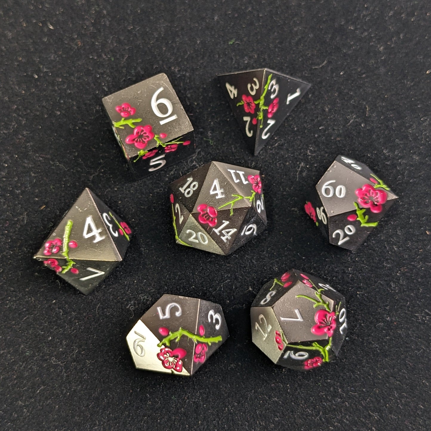 Midnight Meadow - 7 Piece Luxury Metal D&D Dice Set