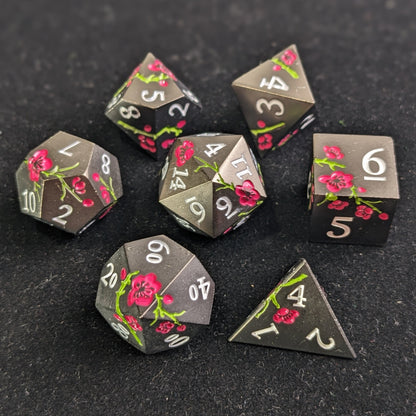 Midnight Meadow - 7 Piece Luxury Metal D&D Dice Set