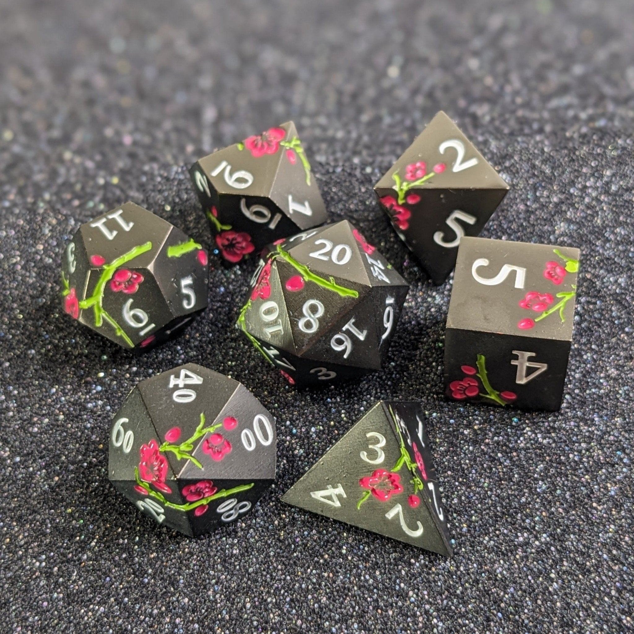 Midnight Meadow - 7 Piece Luxury Metal D&D Dice Set