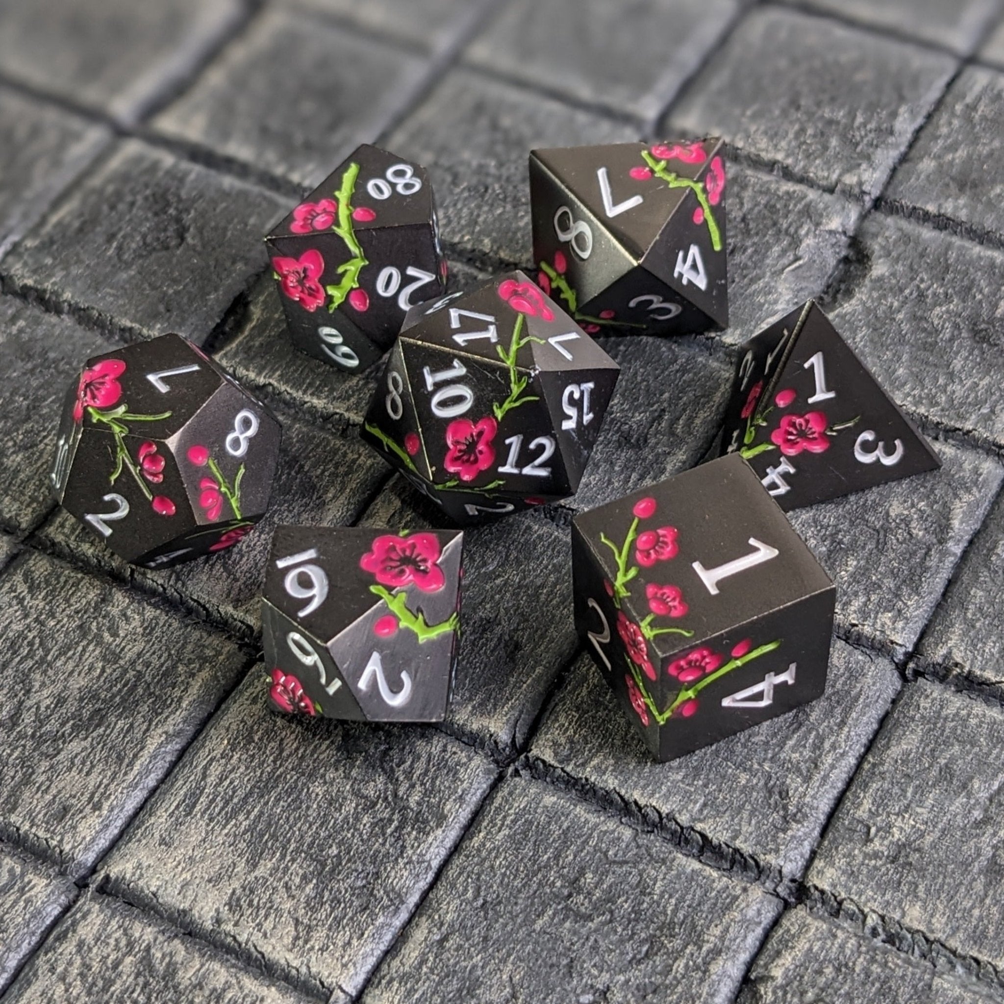 Midnight Meadow - 7 Piece Luxury Metal D&D Dice Set
