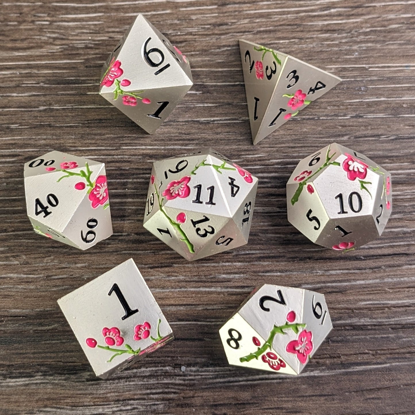 Moonlit Meadow - 7 Piece Luxury Metal D&D Dice Set