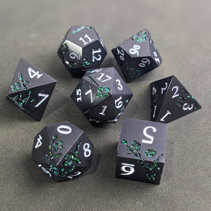 Midnight Moss - 7 Piece Luxury Metal D&D Dice Set