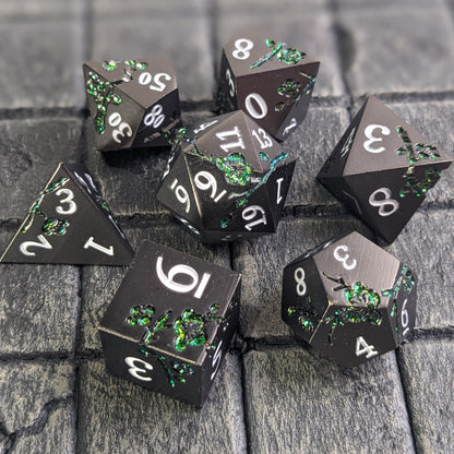 Midnight Moss - 7 Piece Luxury Metal D&D Dice Set