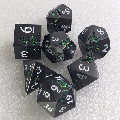 Midnight Moss - 7 Piece Luxury Metal D&D Dice Set