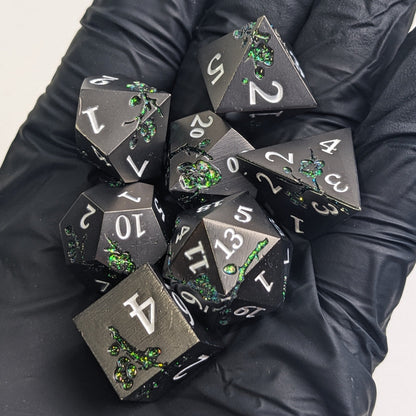 Midnight Moss - 7 Piece Luxury Metal D&D Dice Set