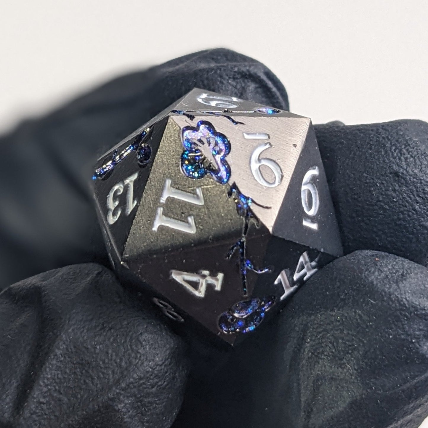 Midnight Lotus - 7 Piece Luxury Metal D&D Dice Set