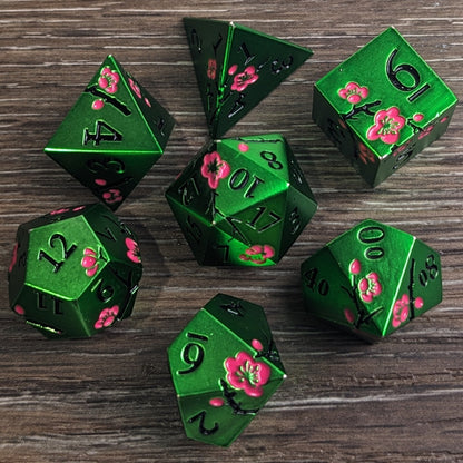 Elven Fernsteel - 7 Piece Luxury Metal D&D Dice Set