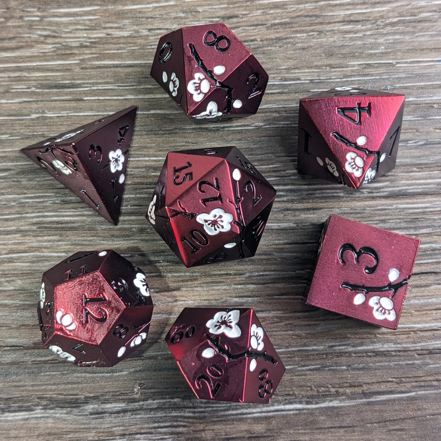 Alabaster Rosium - 7 Piece Luxury Metal D&D Dice Set