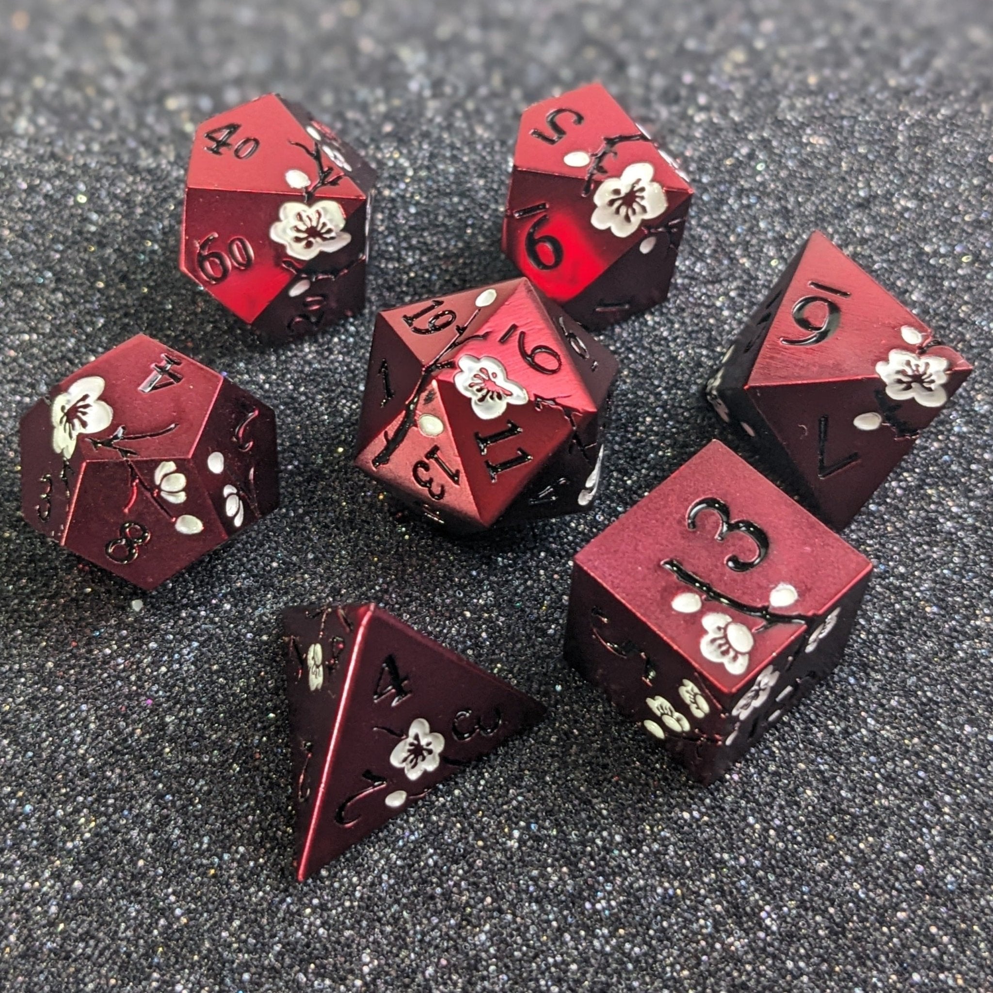 Alabaster Rosium - 7 Piece Luxury Metal D&D Dice Set