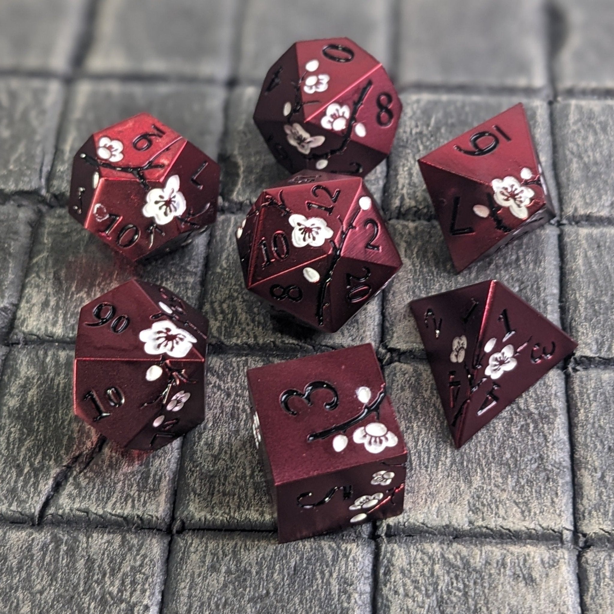 Alabaster Rosium - 7 Piece Luxury Metal D&D Dice Set