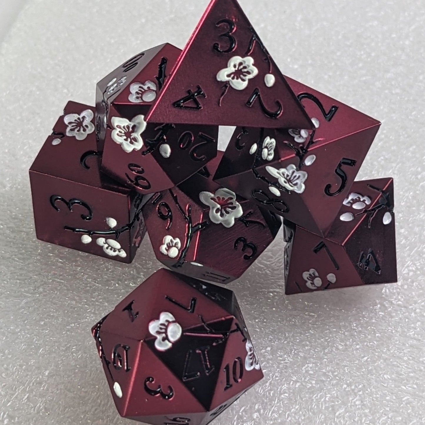 Alabaster Rosium - 7 Piece Luxury Metal D&D Dice Set