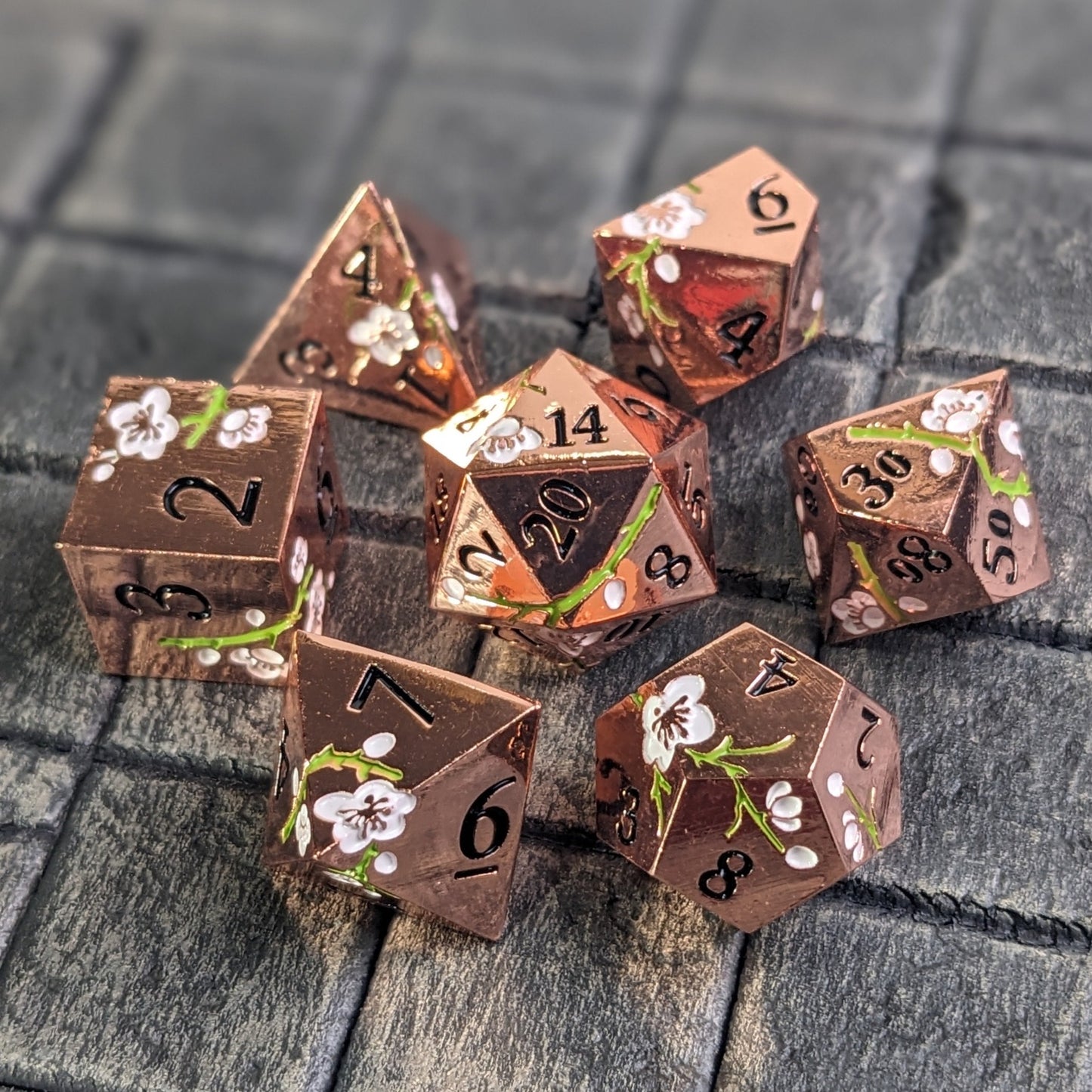 Enchantara - 7 Piece Luxury Metal D&D Dice Set