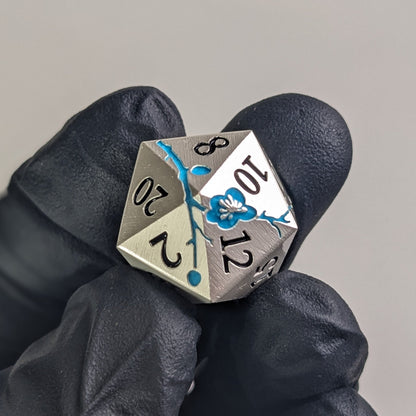 Frostpetal - 7 Piece Luxury Metal D&D Dice Set