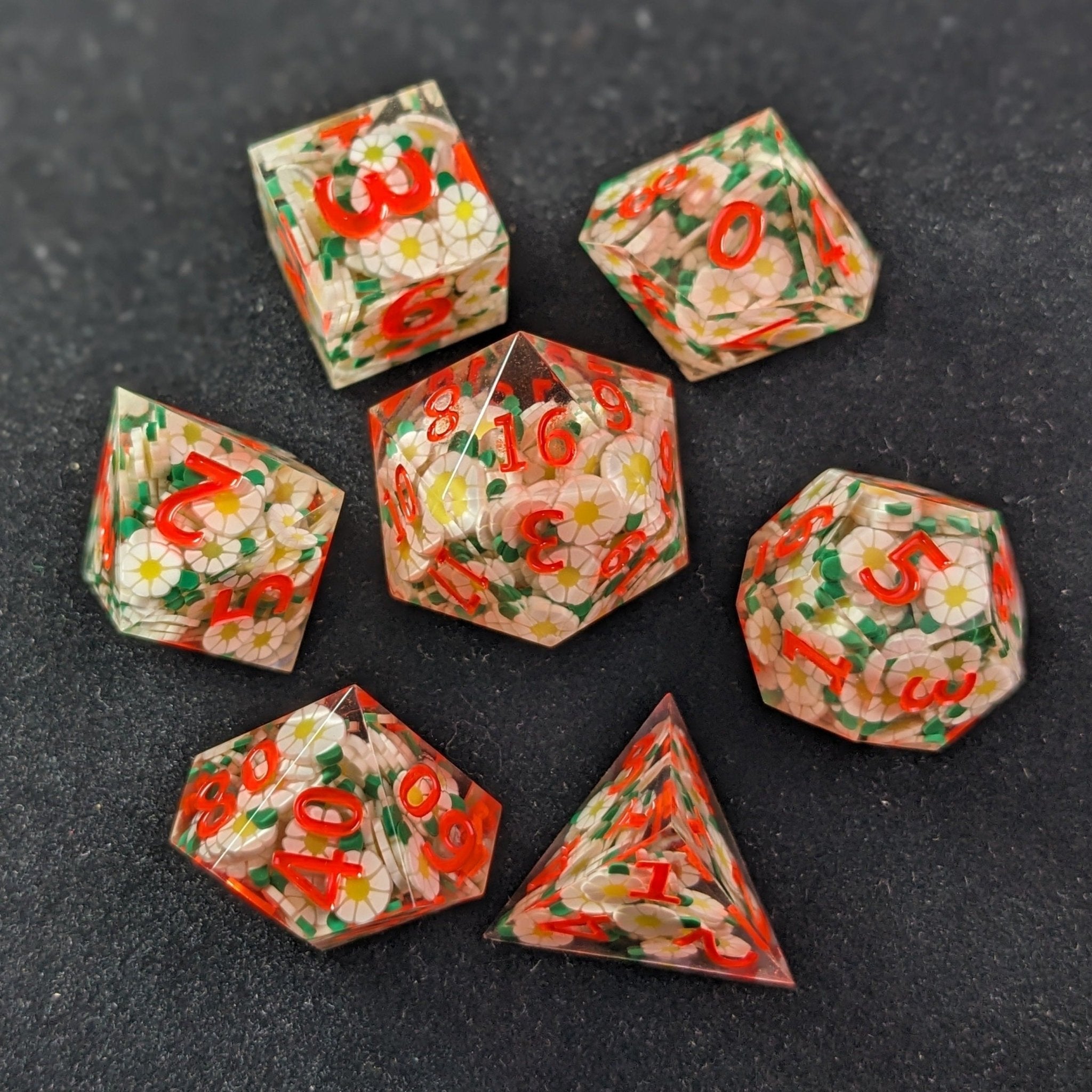 Sunshine Bloom - 7 Piece Luxury D&D Dice Set