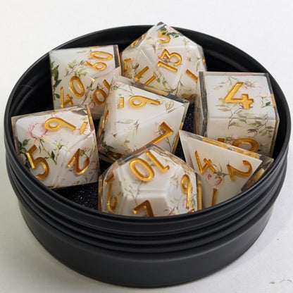 Gilded Garden - 7 Piece Luxury D&D Dice Set