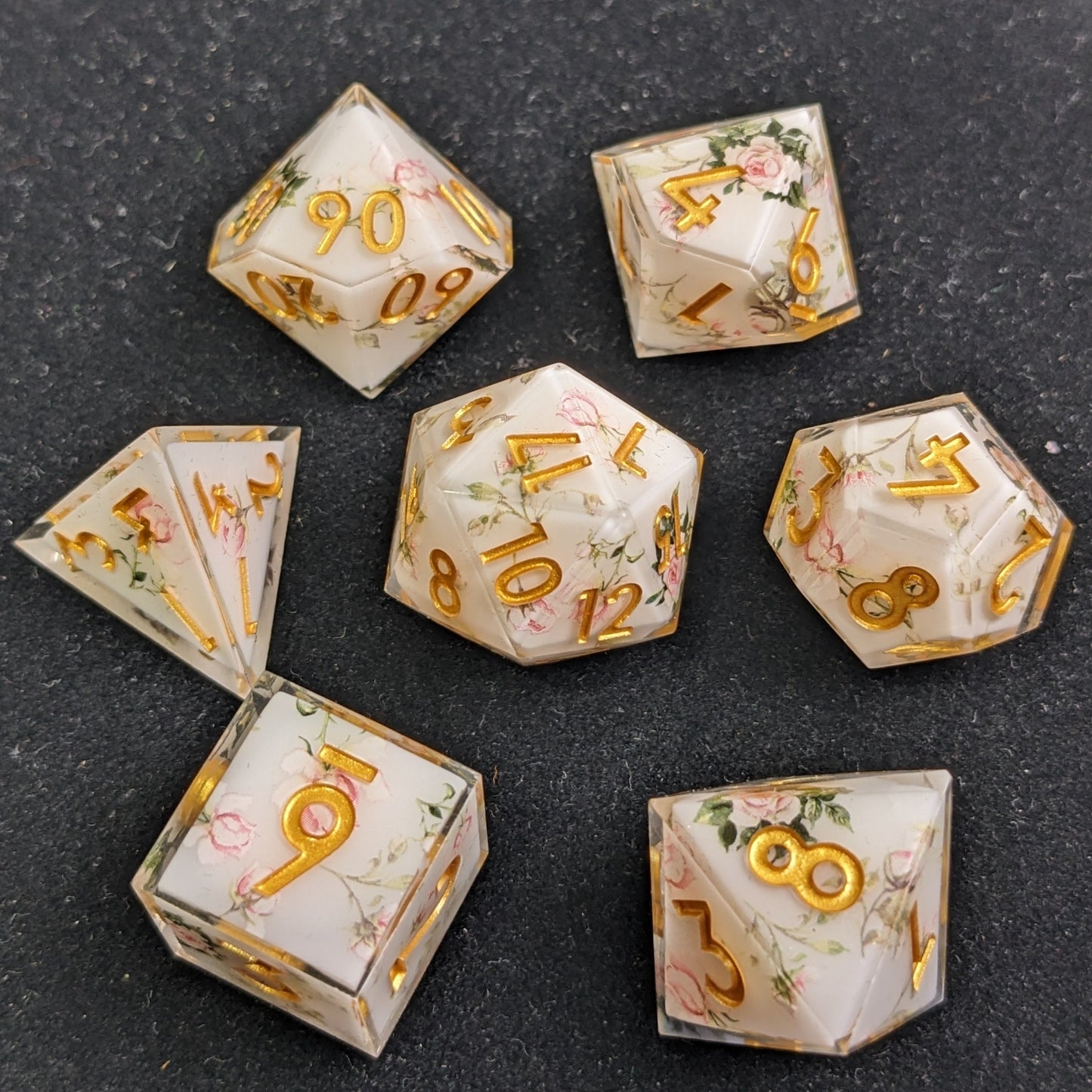 Gilded Garden - 7 Piece Luxury D&D Dice Set