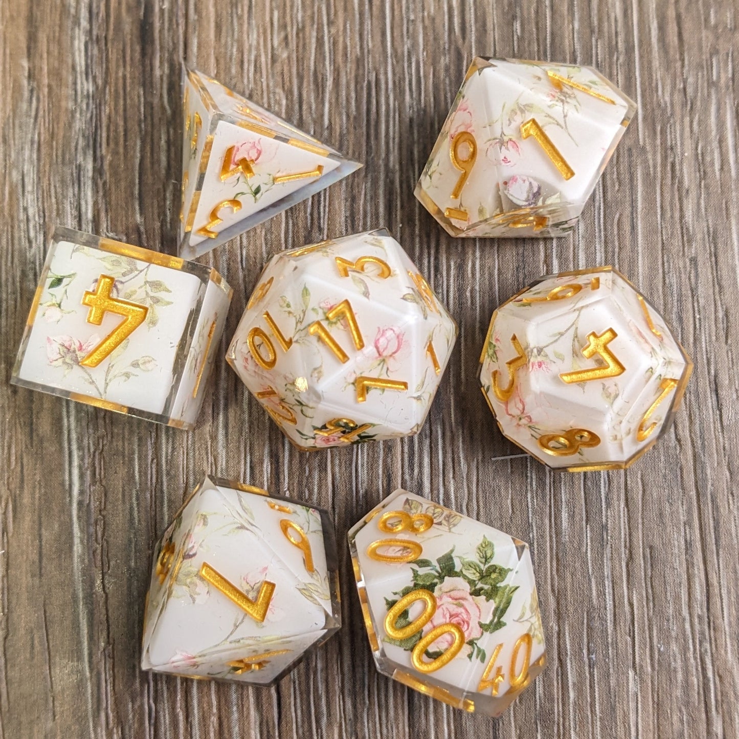 Gilded Garden - 7 Piece Luxury D&D Dice Set