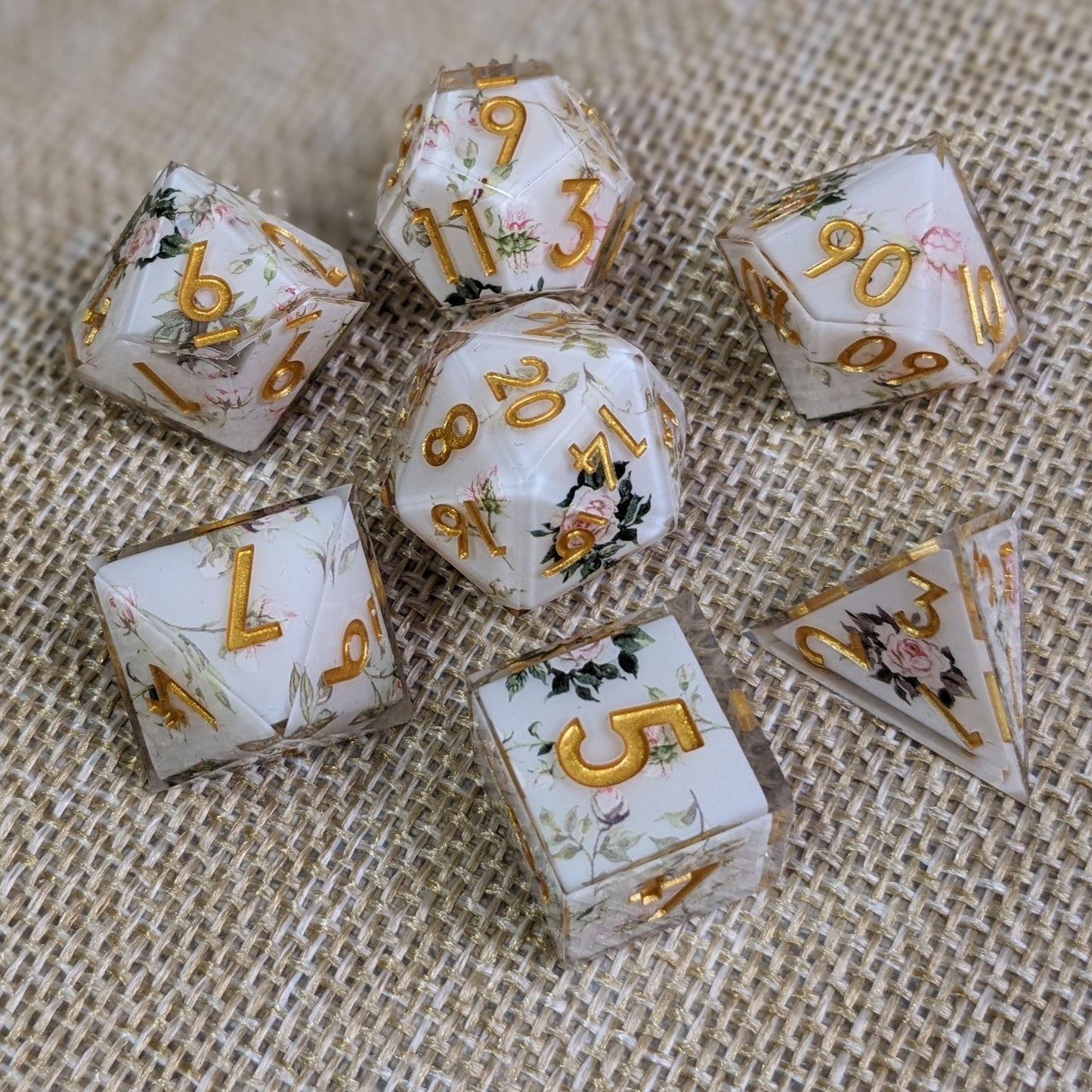 Gilded Garden - 7 Piece Luxury D&D Dice Set