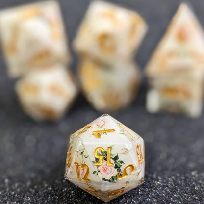 Gilded Garden - 7 Piece Luxury D&D Dice Set