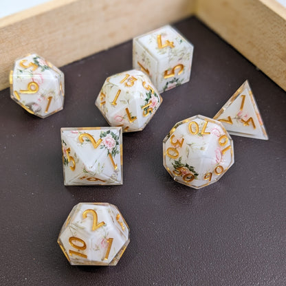 Gilded Garden - 7 Piece Luxury D&D Dice Set