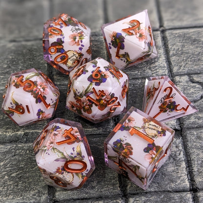 Copper Blossom - 7 Piece Luxury D&D Dice Set