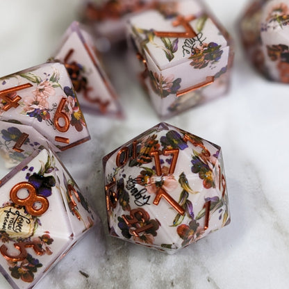 Copper Blossom - 7 Piece Luxury D&D Dice Set