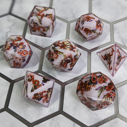 Copper Blossom - 7 Piece Luxury D&D Dice Set