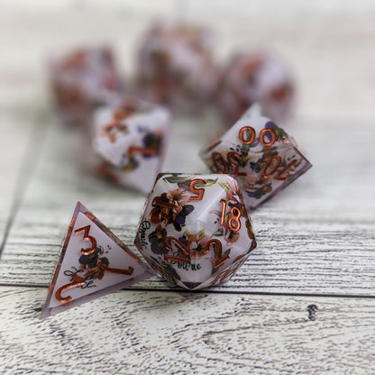 Copper Blossom - 7 Piece Luxury D&D Dice Set