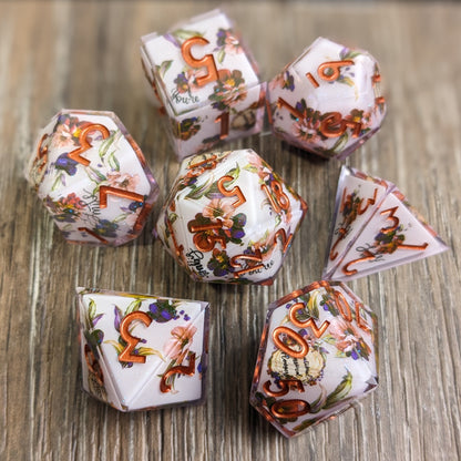 Copper Blossom - 7 Piece Luxury D&D Dice Set