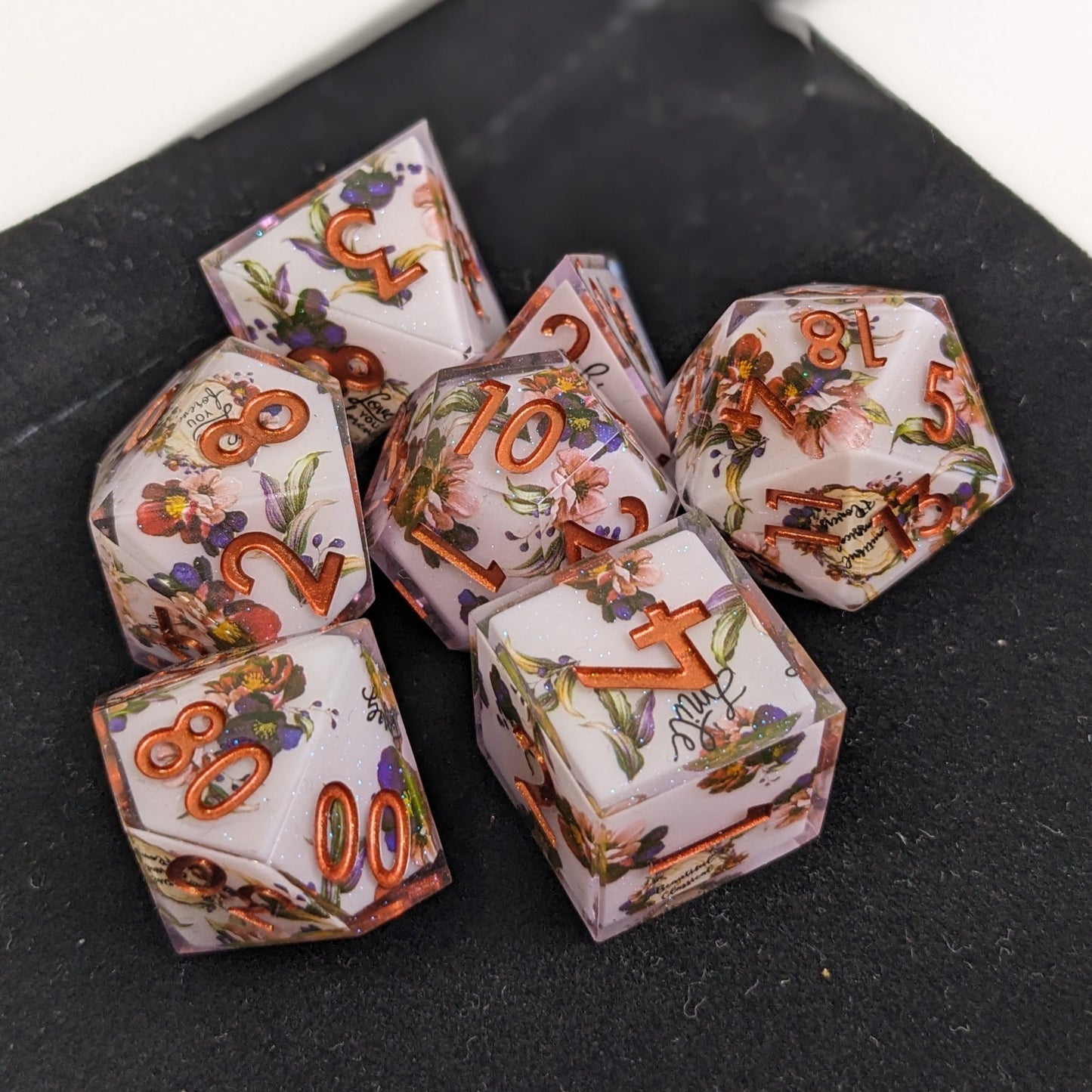 Copper Blossom - 7 Piece Luxury D&D Dice Set