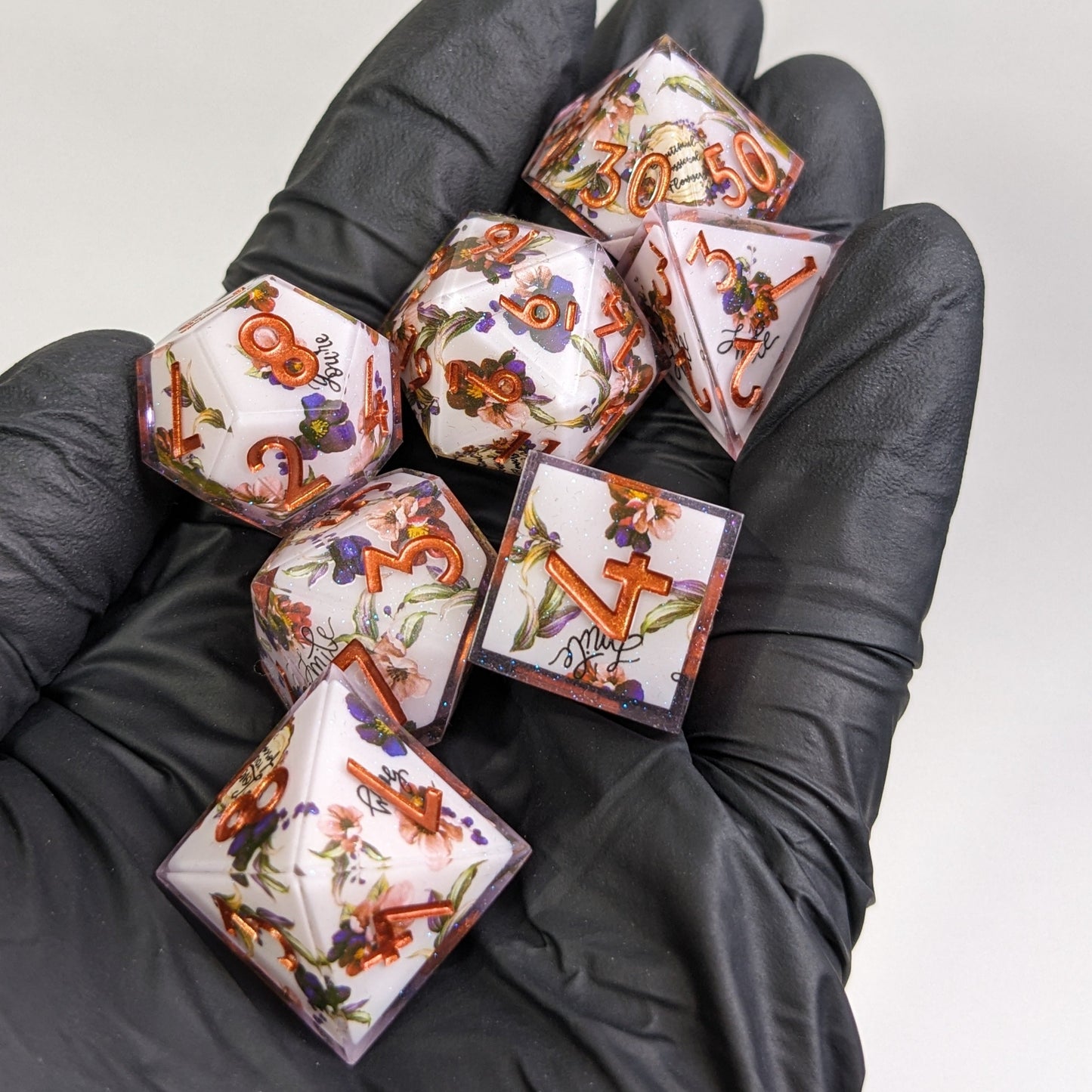 Copper Blossom - 7 Piece Luxury D&D Dice Set