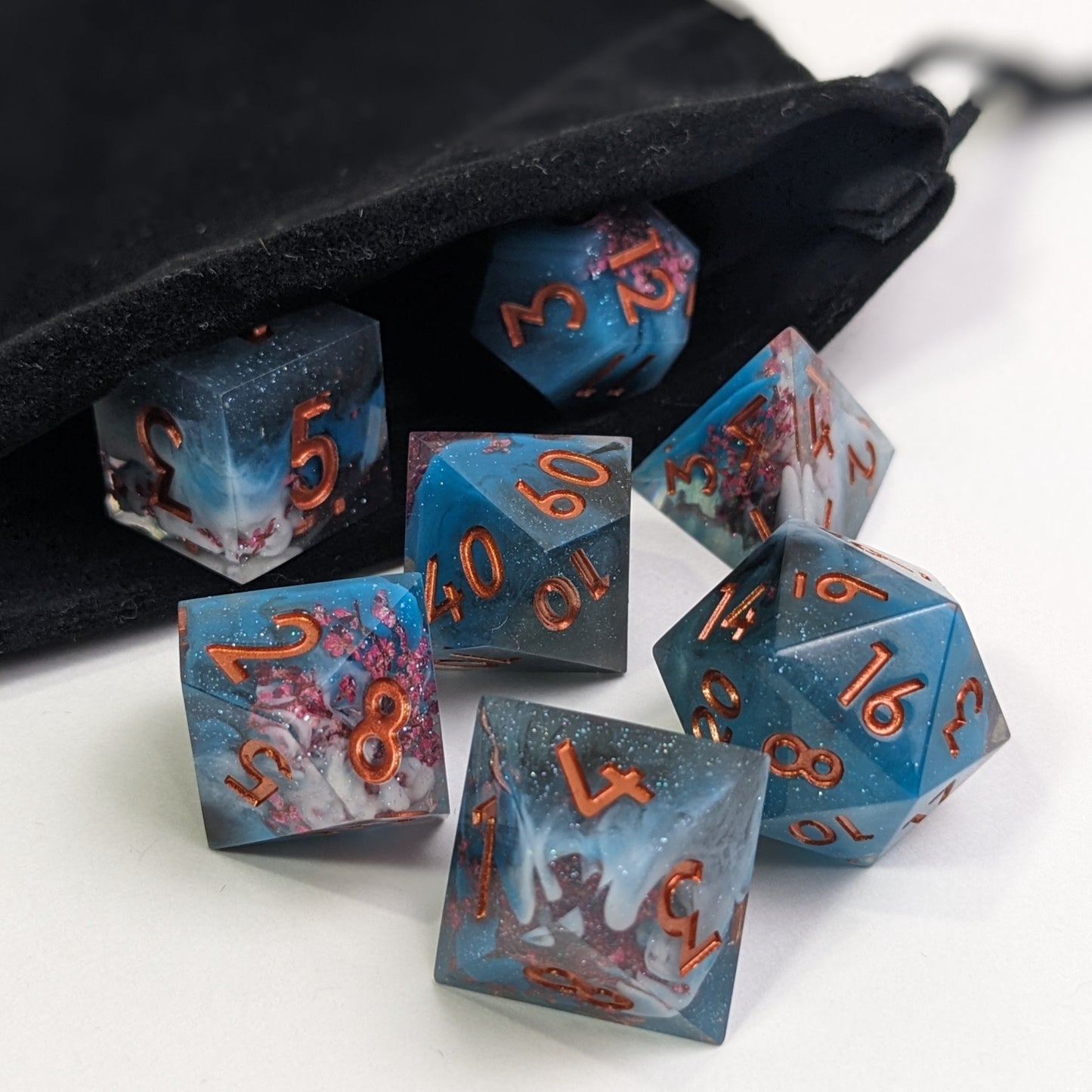 Tranquil Blossom - 7 Piece Luxury D&D Dice Set