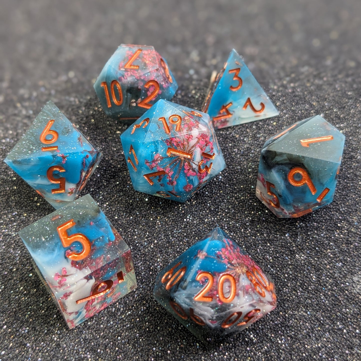 Tranquil Blossom - 7 Piece Luxury D&D Dice Set