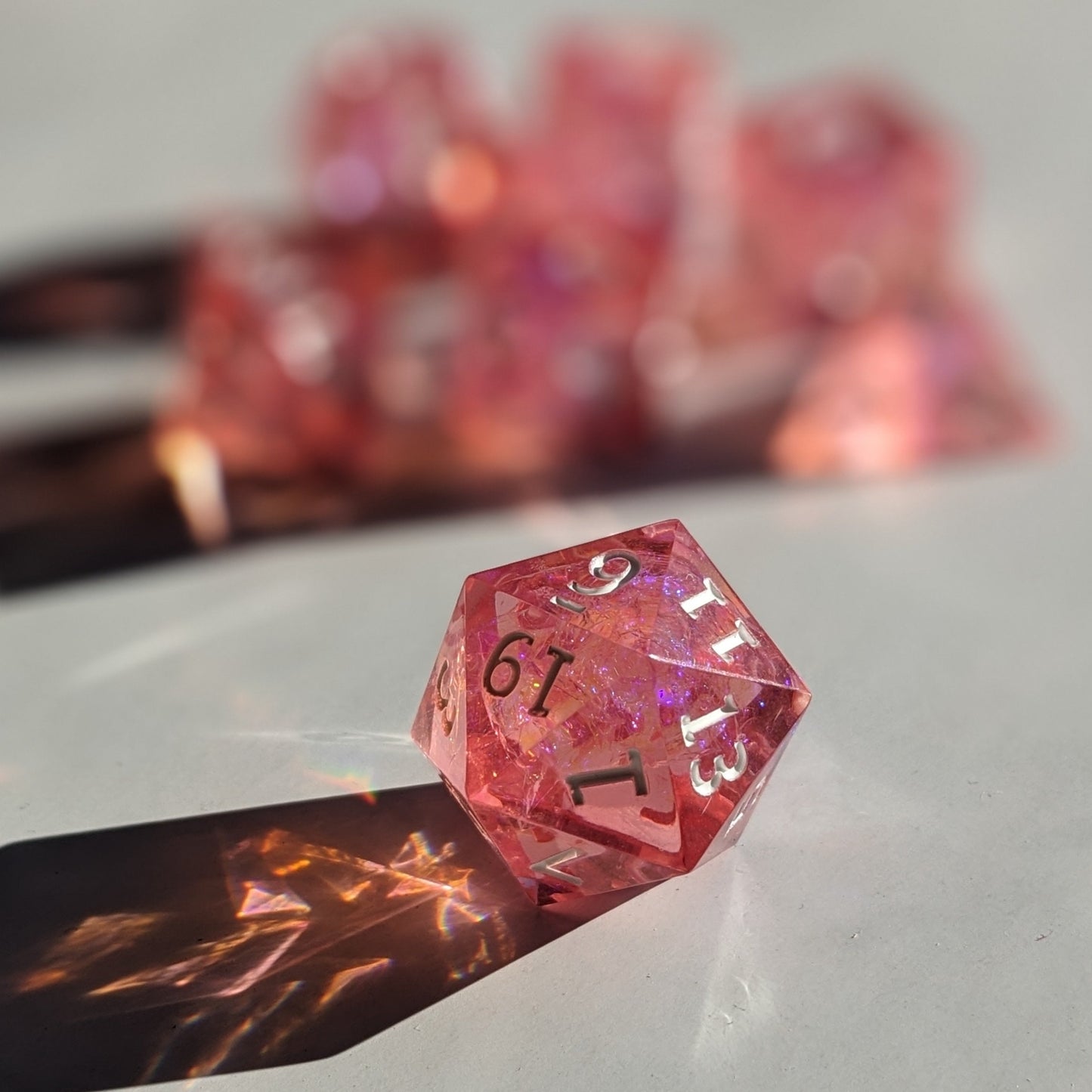 Rosy Quartz - 7 Piece Luxury D&D Dice Set