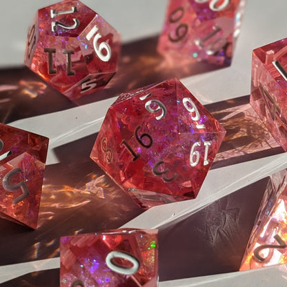 Rosy Quartz - 7 Piece Luxury D&D Dice Set